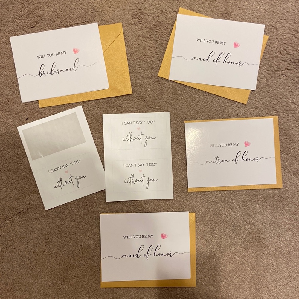Bridesmaid / Maid of Honor proposal cards